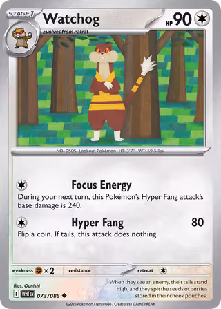 Watchog 73/86 Pokemon card