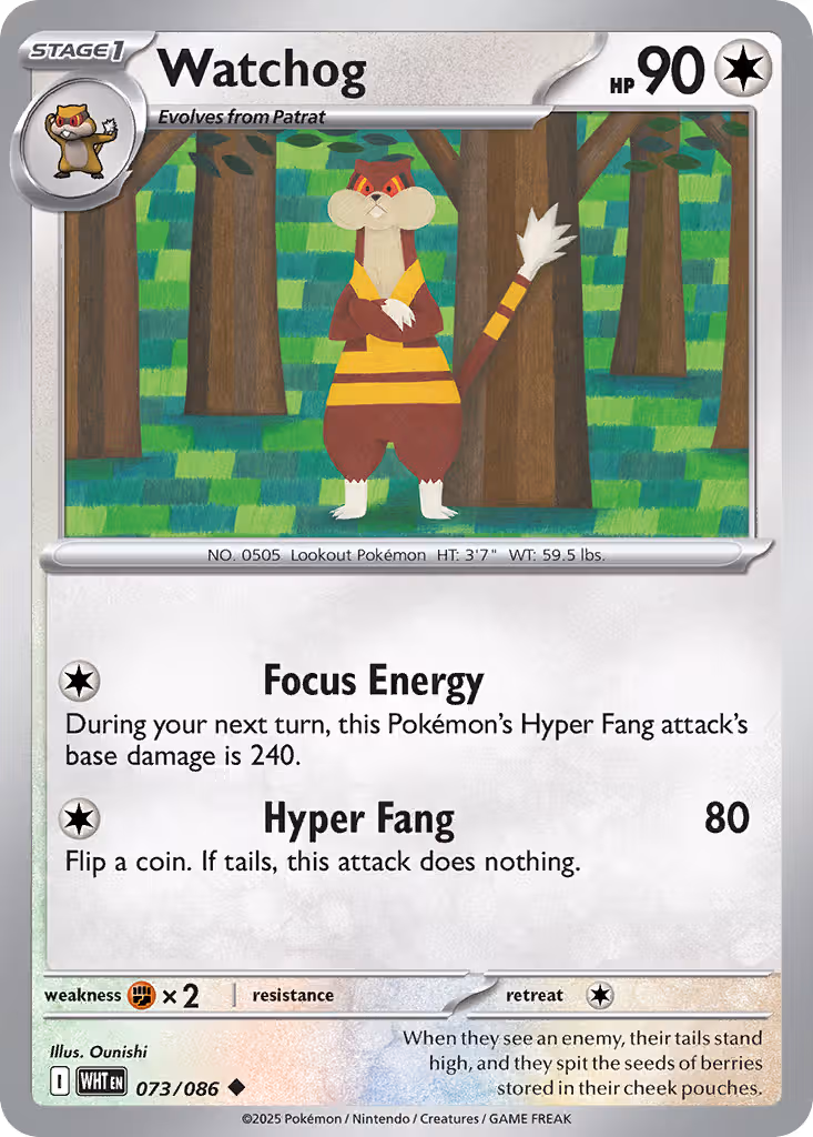 Watchog 73/86 Pokemon card