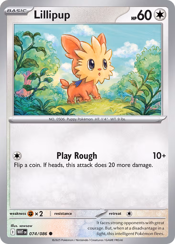 Lillipup 74/86 Pokemon card
