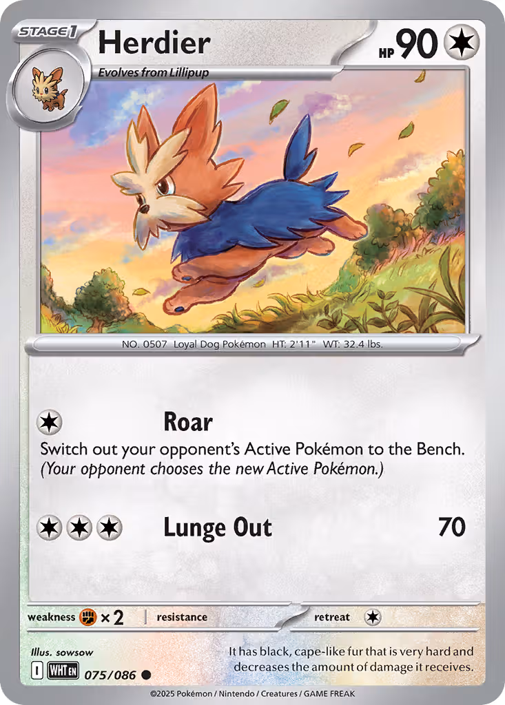 Herdier 75/86 Pokemon card