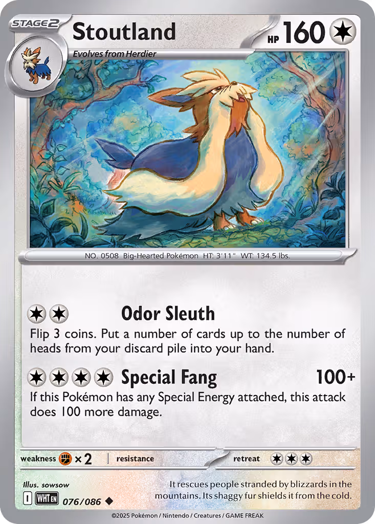 Stoutland 76/86 Pokemon card
