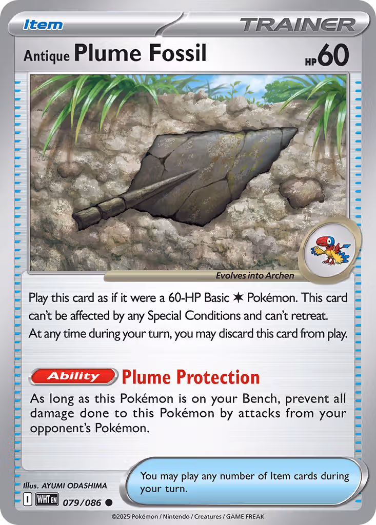 Antique Plume Fossil 79/86 Pokemon card