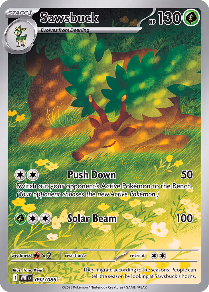 Sawsbuck 92/86 Pokemon card