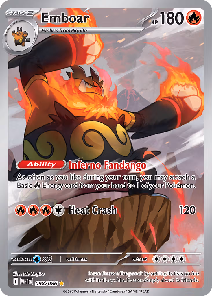 Emboar 98/86 Pokemon card