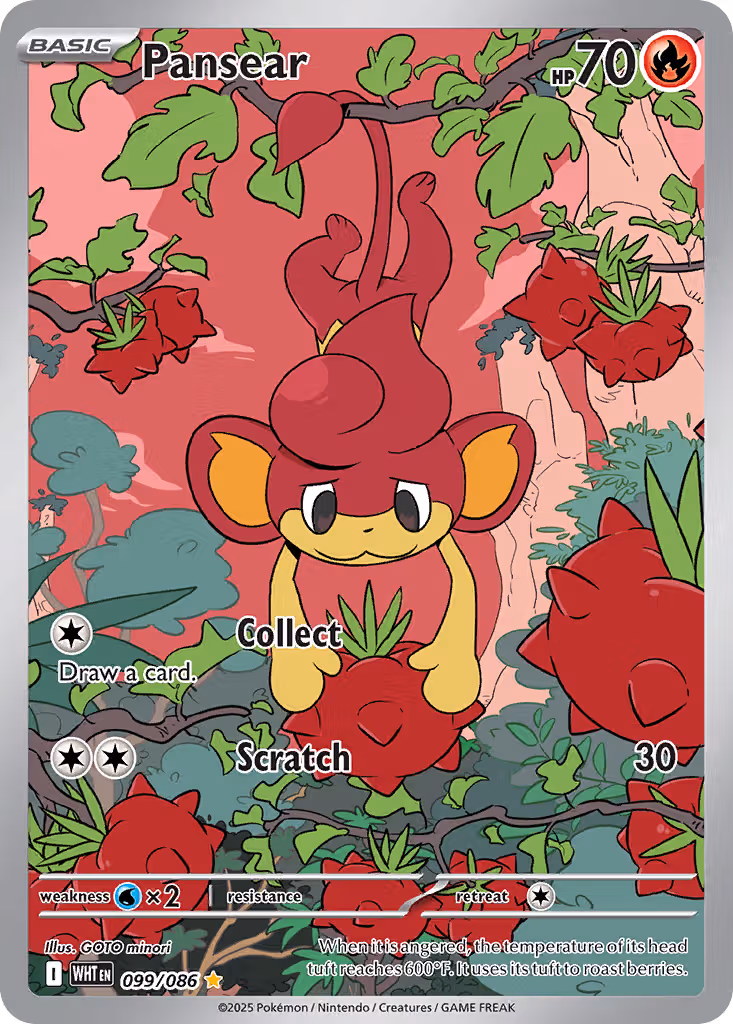 Pansear 99/86 Pokemon card