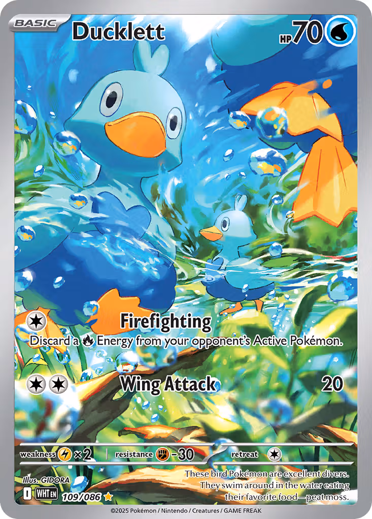 Ducklett 109/86 Pokemon card