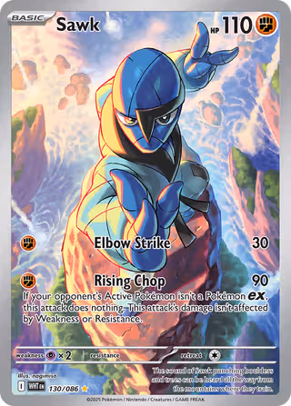 Sawk 130/86 Pokemon card