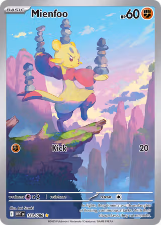 Mienfoo 133/86 Pokemon card
