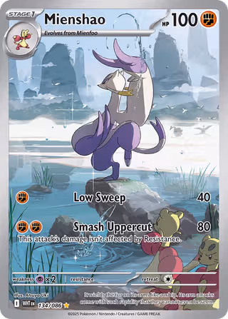 Mienshao 134/86 Pokemon card