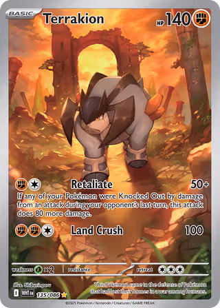 Terrakion 135/86 Pokemon card