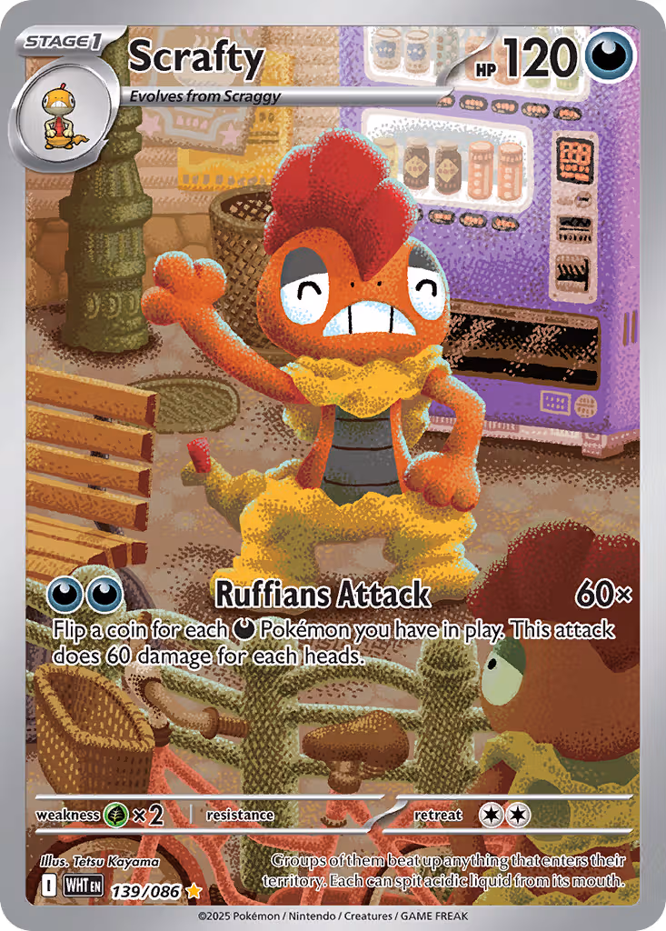 Scrafty 139/86 Pokemon card
