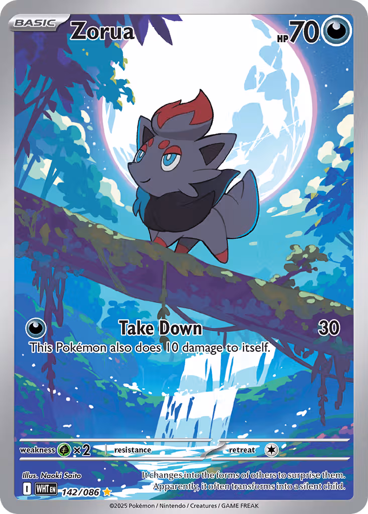 Zorua 142/86 Pokemon card