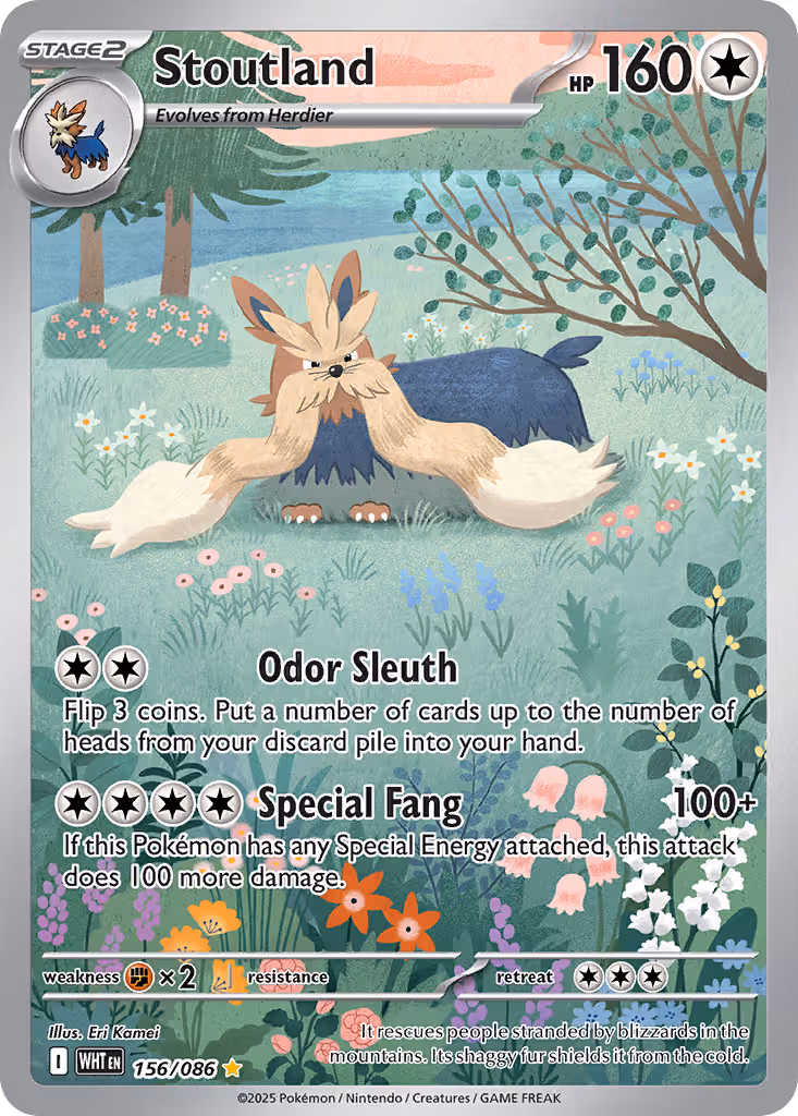 Stoutland 156/86 Pokemon card