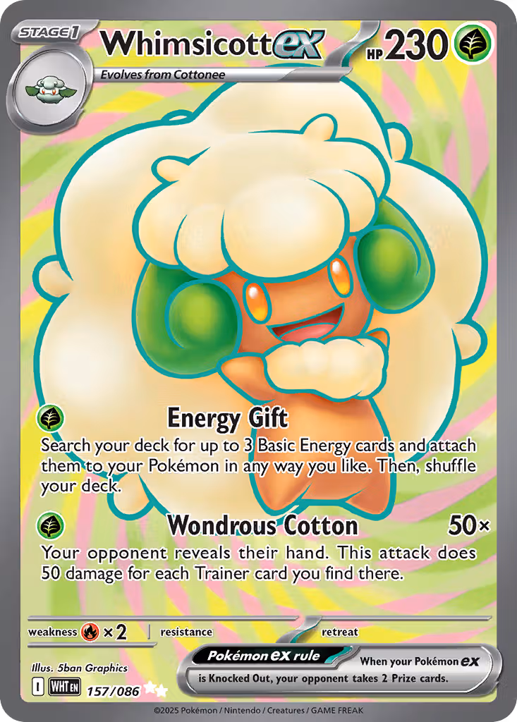 Whimsicott ex 157/86 Pokemon card