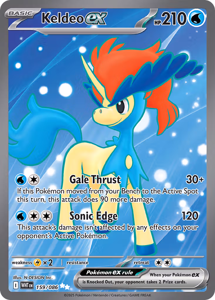 Keldeo ex 159/86 Pokemon card