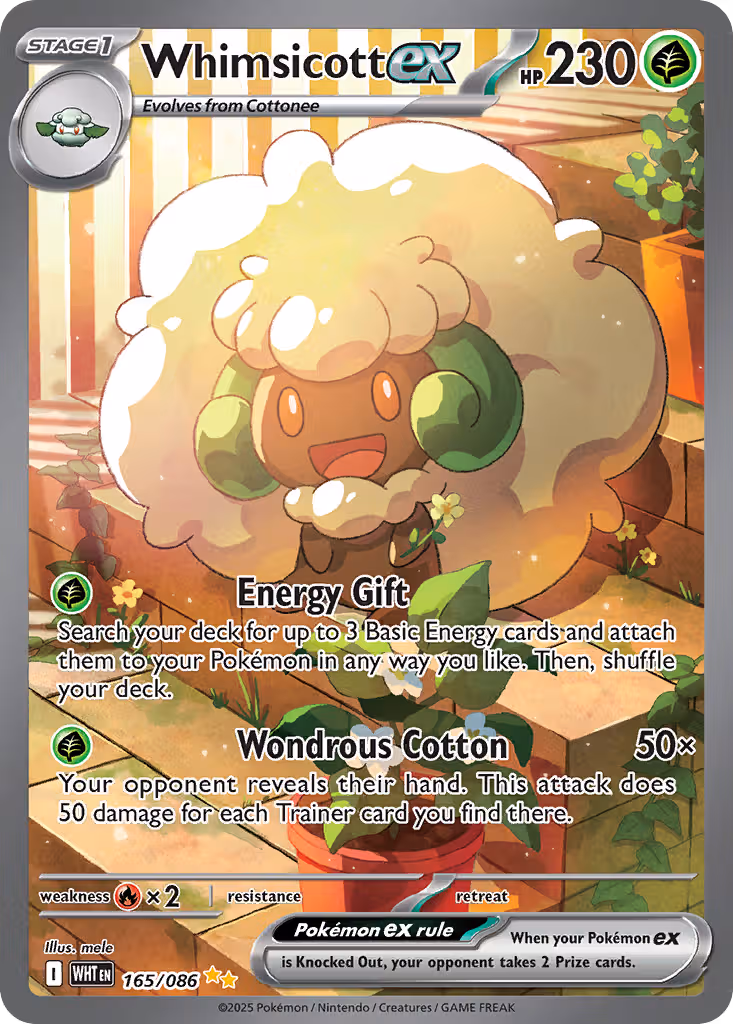 Whimsicott ex 165/86 Pokemon card