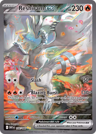 Reshiram ex 166/86 Pokemon card