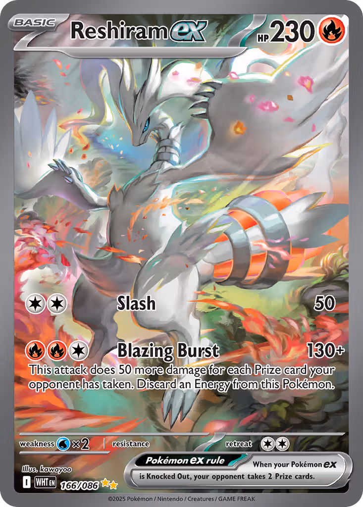 Reshiram ex 166/86 Pokemon card