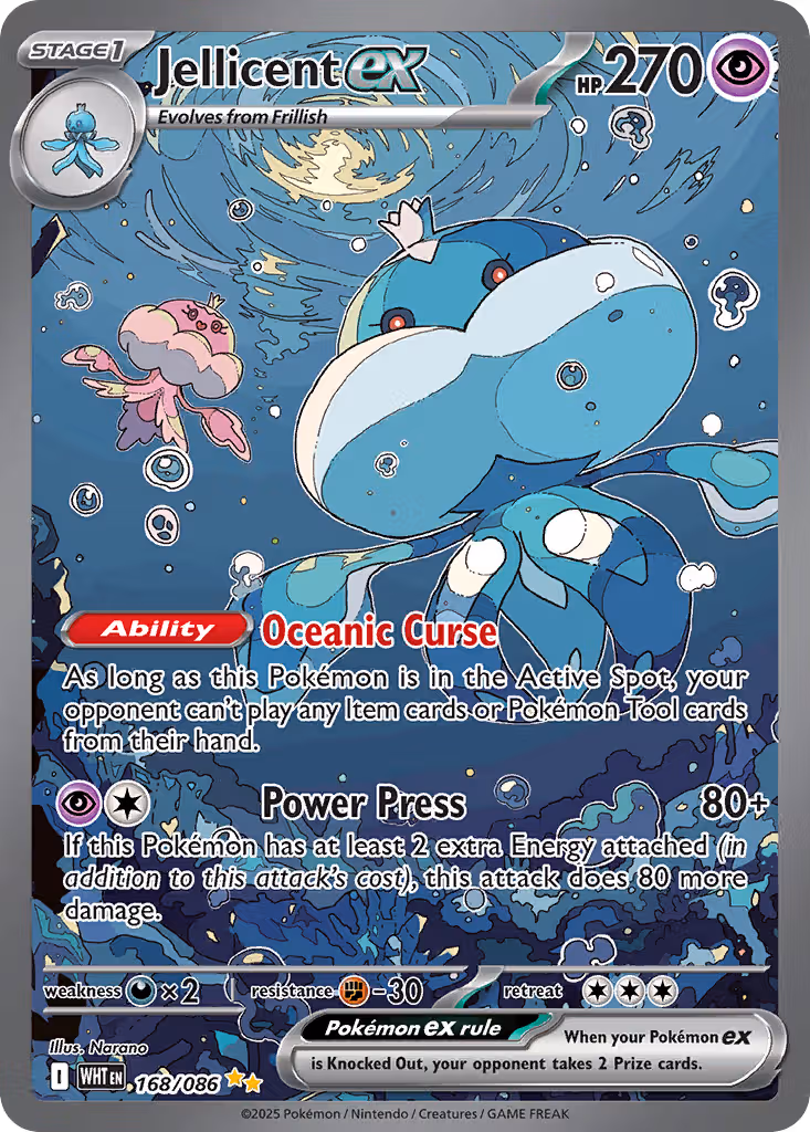 Jellicent ex 168/86 Pokemon card