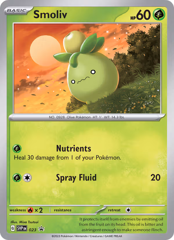 Smoliv 23/225 Pokemon card