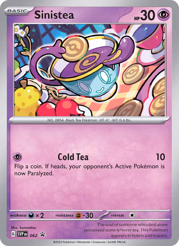 Sinistea 62/225 Pokemon card