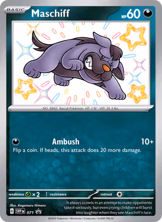 Maschiff 71/225 Pokemon card