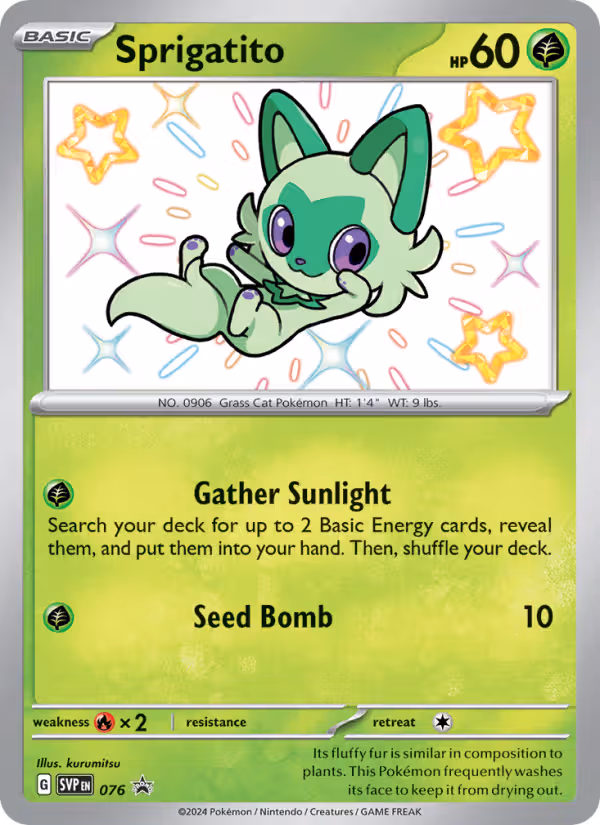 Sprigatito 76/225 Pokemon card