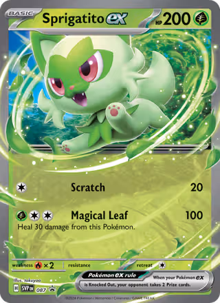 Sprigatito ex 87/225 Pokemon card