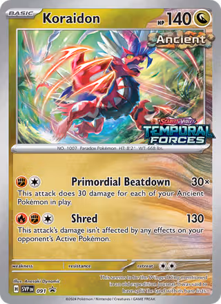 Koraidon 91/225 Pokemon card