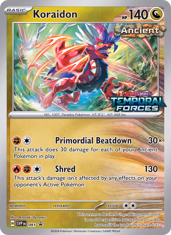Koraidon 91/225 Pokemon card