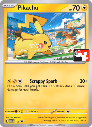 Pikachu 101/225 Pokemon card