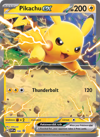 Pikachu ex 106/225 Pokemon card