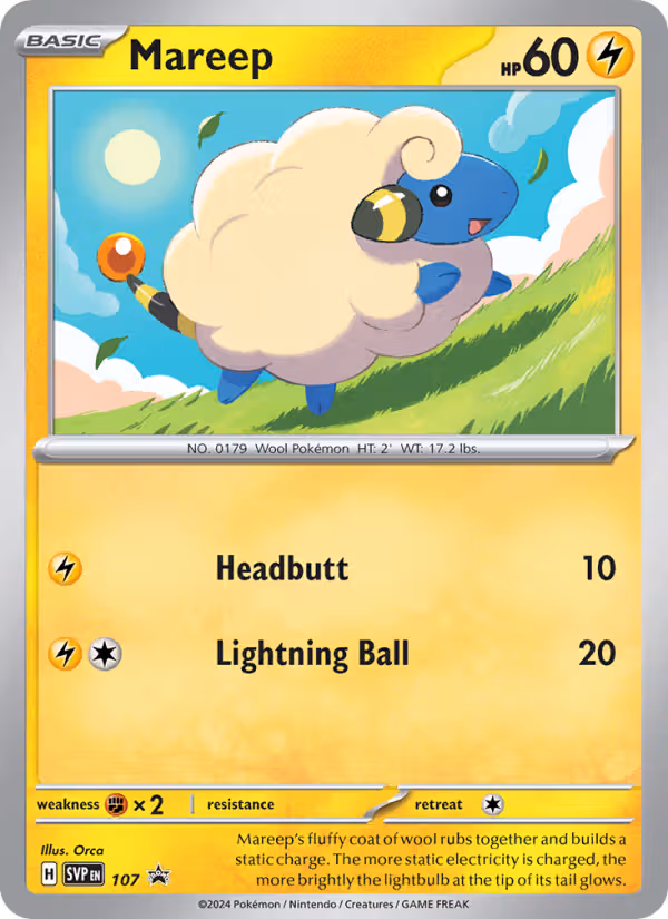 Mareep 107/225 Pokemon card