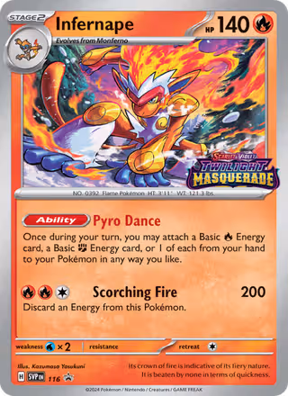 Infernape 116/225 Pokemon card