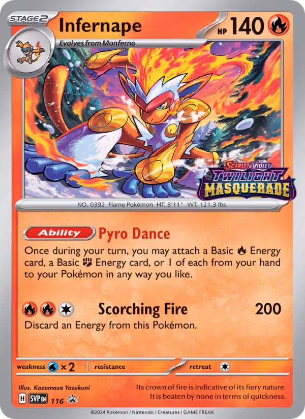 Infernape 116/225 Pokemon card