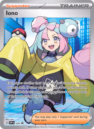 Iono 124/225 Pokemon card