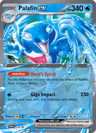 Palafin ex 126/225 Pokemon card