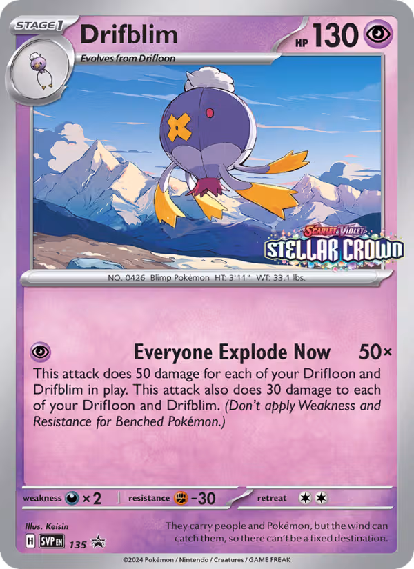 Drifblim 135/225 Pokemon card