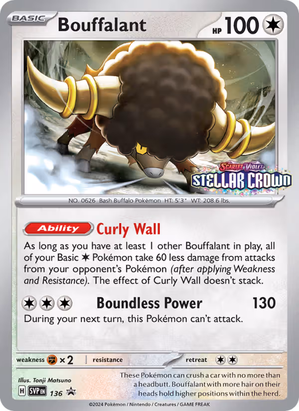 Bouffalant 136/225 Pokemon card