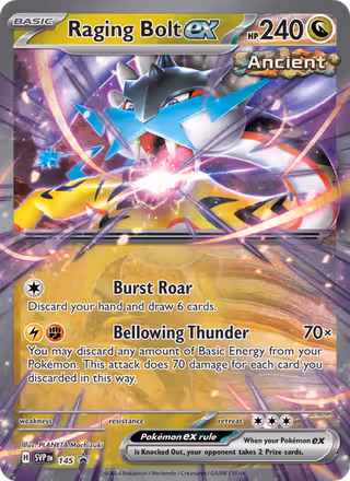 Raging Bolt ex 145/225 Pokemon card