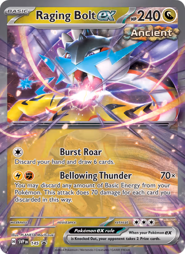 Raging Bolt ex 145/225 Pokemon card