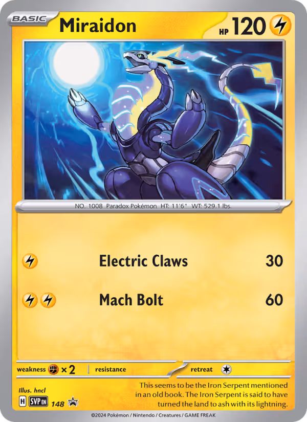 Miraidon 148/225 Pokemon card