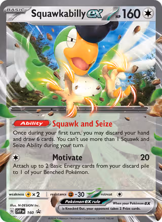 Squawkabilly ex 160/225 Pokemon card