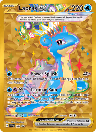 Lapras ex 164/225 Pokemon card