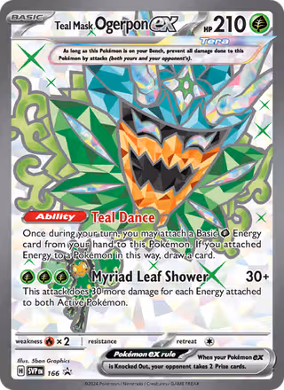 Teal Mask Ogerpon ex 166/225 Pokemon card