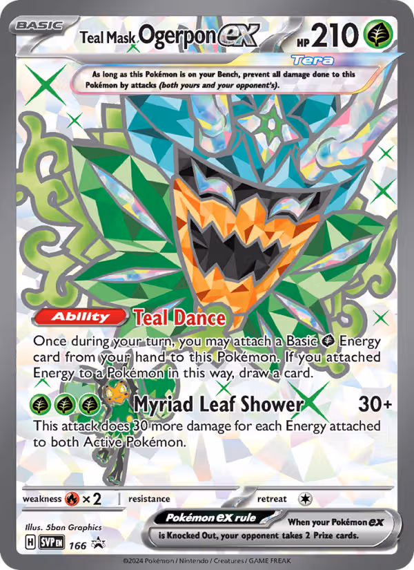 Teal Mask Ogerpon ex 166/225 Pokemon card