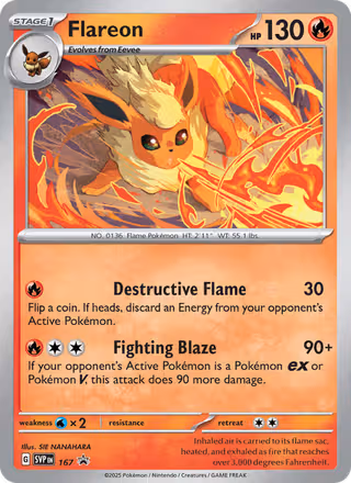 Flareon 167/225 Pokemon card
