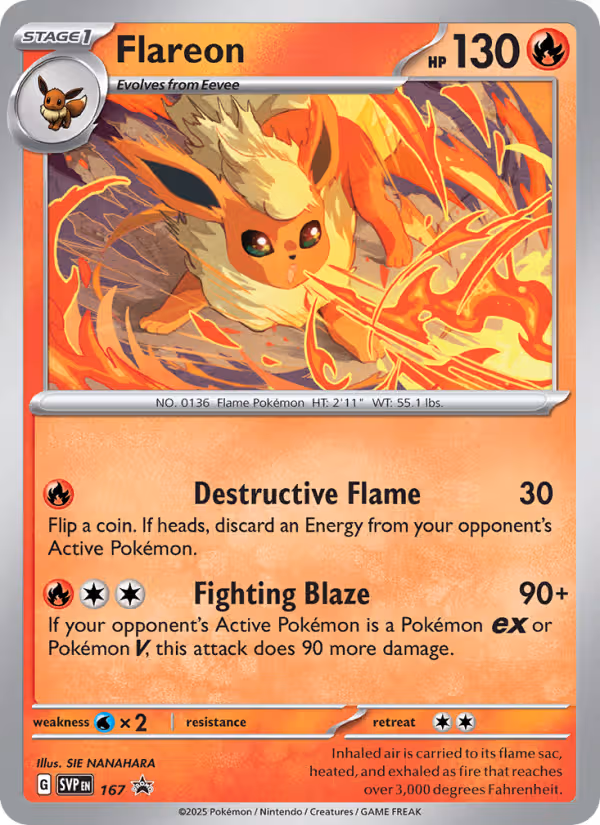 Flareon 167/225 Pokemon card