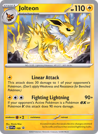 Jolteon 169/225 Pokemon card
