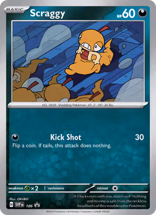 Scraggy 186/225 Pokemon card
